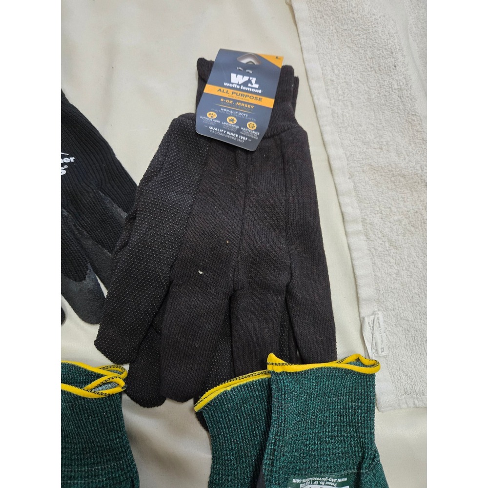 Lot of 5 Work Gloves MaxiFlex Cold Weather Grip Hi-Vis Utility Garden Mixed Size - Picture 3 of 5
